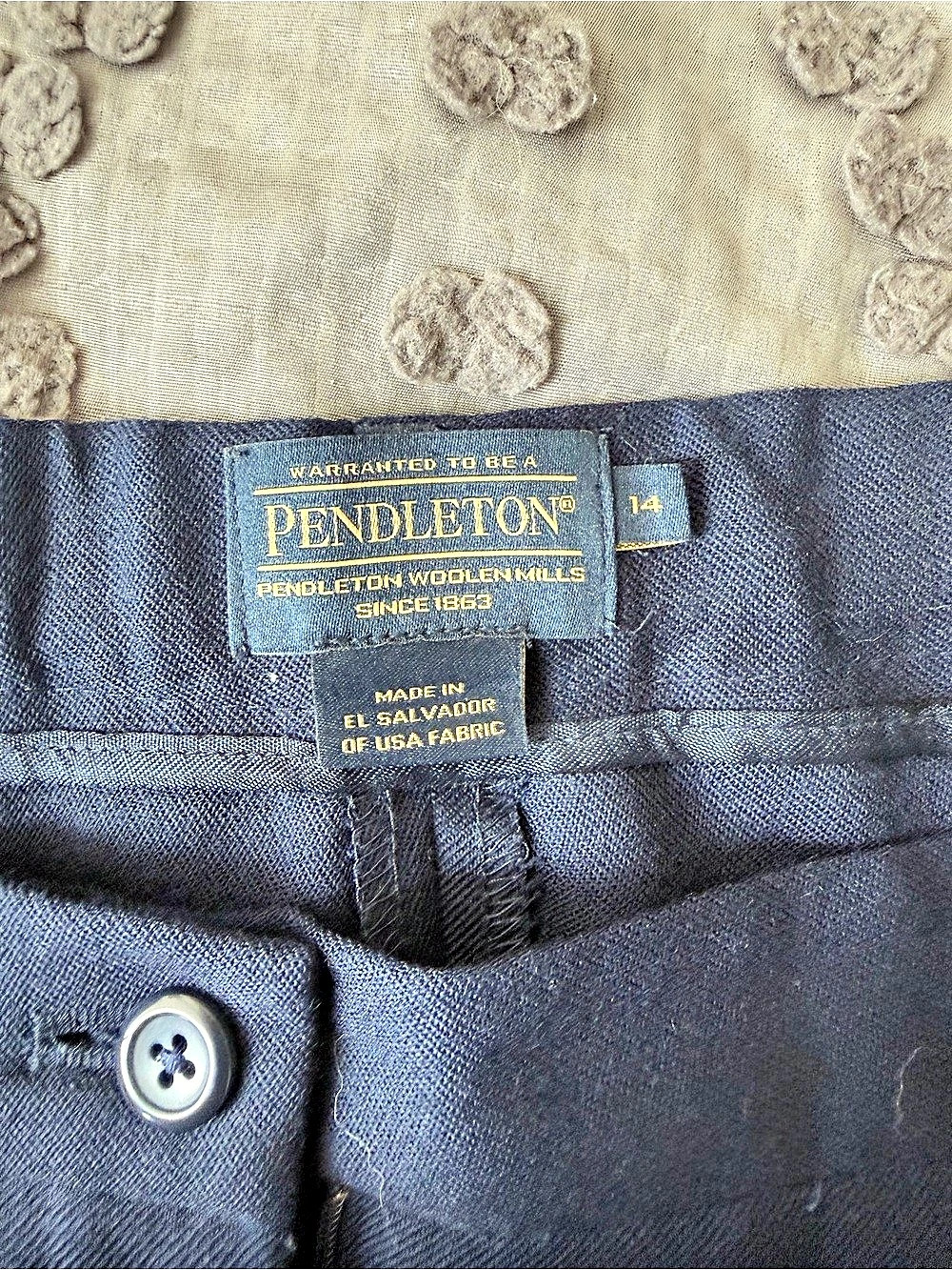 Vintage Pendleton Dress Wool Pants Blue Size 14
